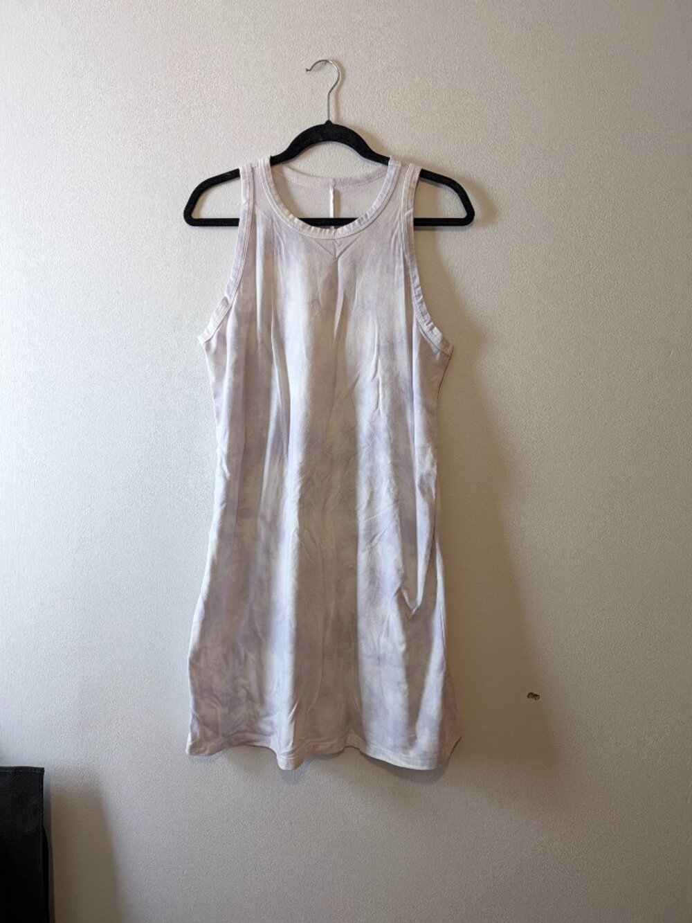 A New Day Lavender Tie Dye Sleeveless Mini Dress Fitted Cotton Blend L